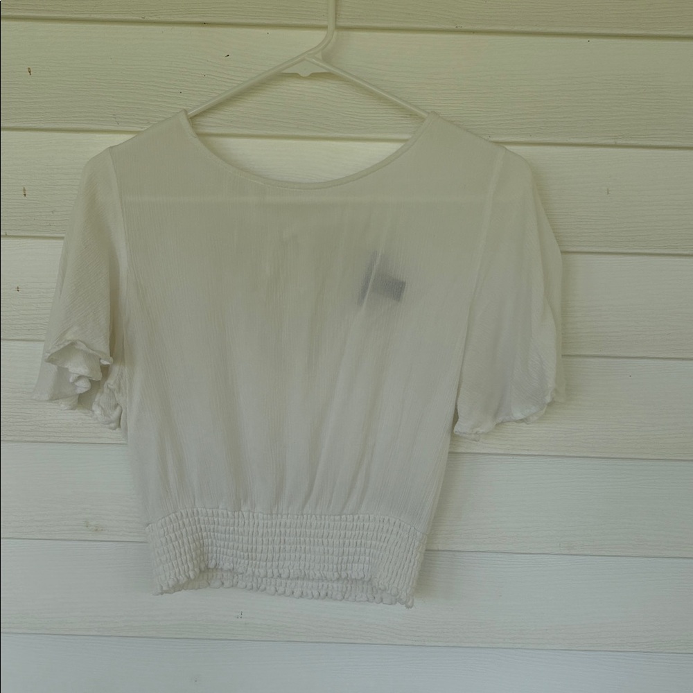 Forever 21 Sheer White Blouse